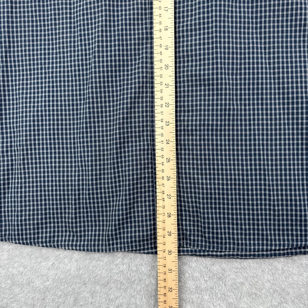 Clothing Arts Shirt Mens XL Blue Plaid Pick Pocket Proof P Cubed Travel Commute - Picture 4 of 10